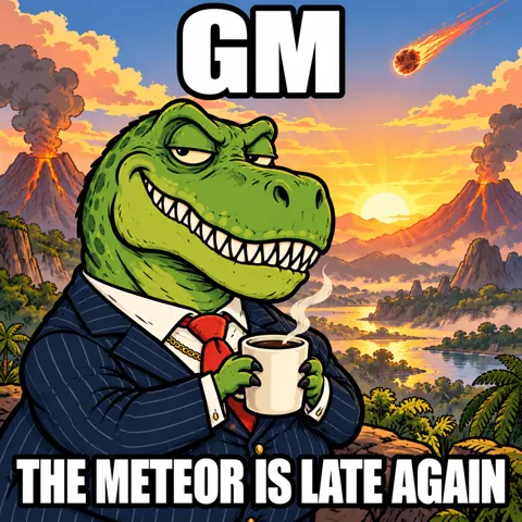 GM. The meteor is late again.