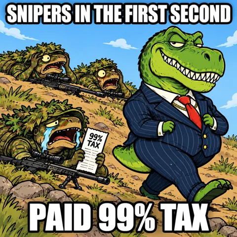 Snipers in the first second. Paid 99% tax.