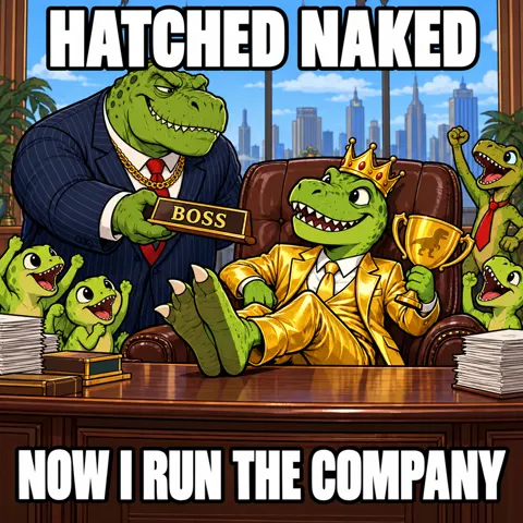 Hatched naked. Now I run the company.